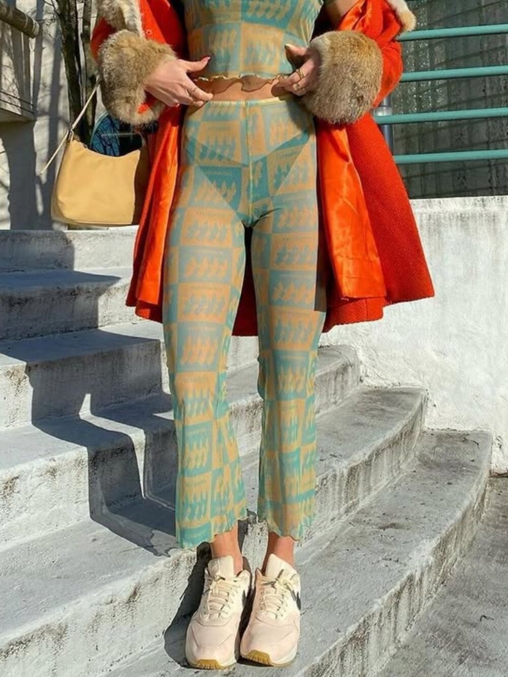 inamorata swim beachwood mesh flare pants